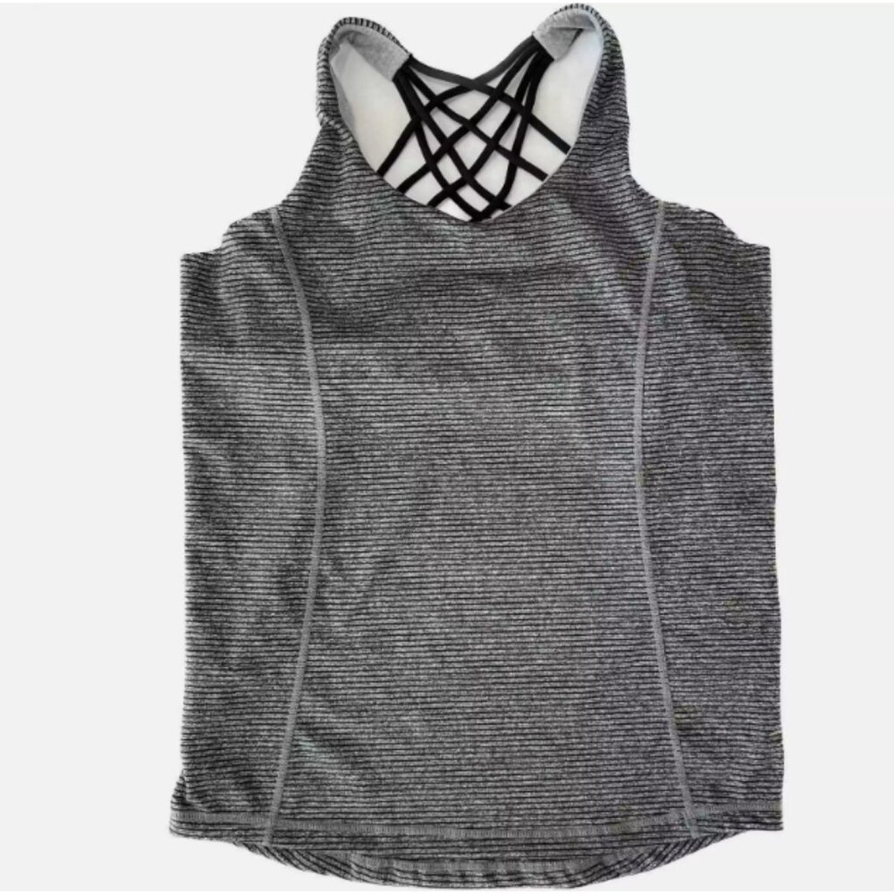 Lululemon Striped Tank Gray/ Black Size 4